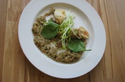 Kasza pęczak jak risotto z grzybami